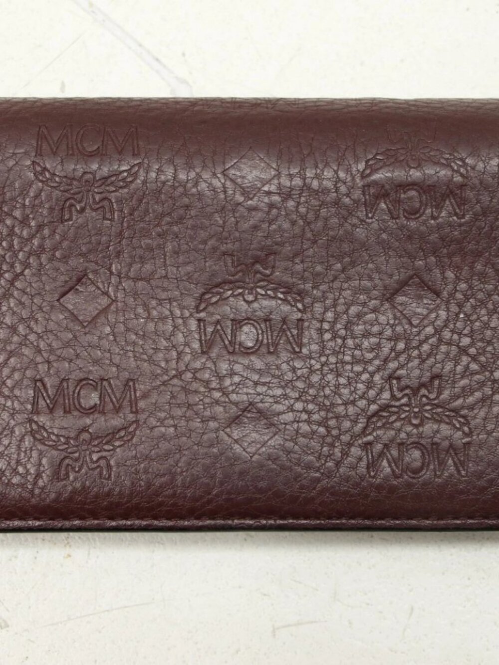 MCM Burgandy Viestos Monogram Long Bi-Fold Wallet
